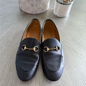 GUCCI Jordaan Leather Horsebit Loafers SIZE 37.5 (US7.5)